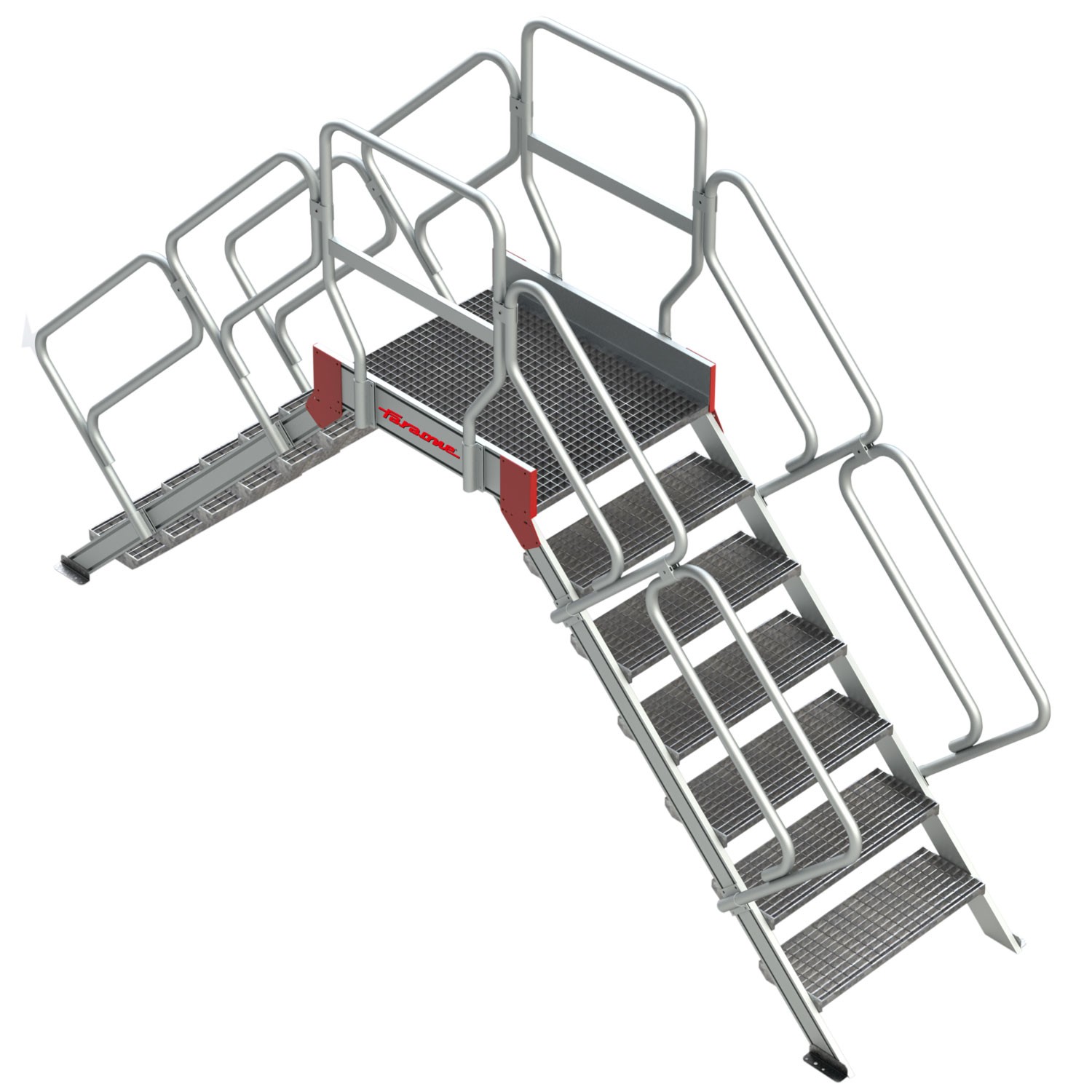 SP-T | Escalera puente con plataforma en tramex | Inclinación 45º