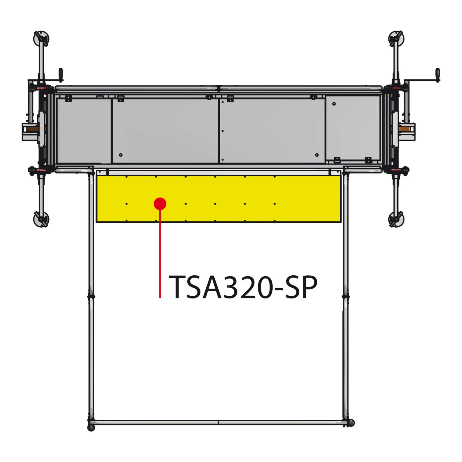 TSA320-SP | Panel lateral ajustable apoyado en el vehículo