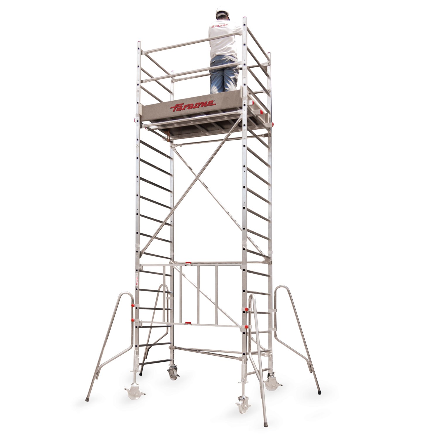 RAPIDO 180 | Andamio de aluminio con ruedas y plataforma de 180x105 cm.