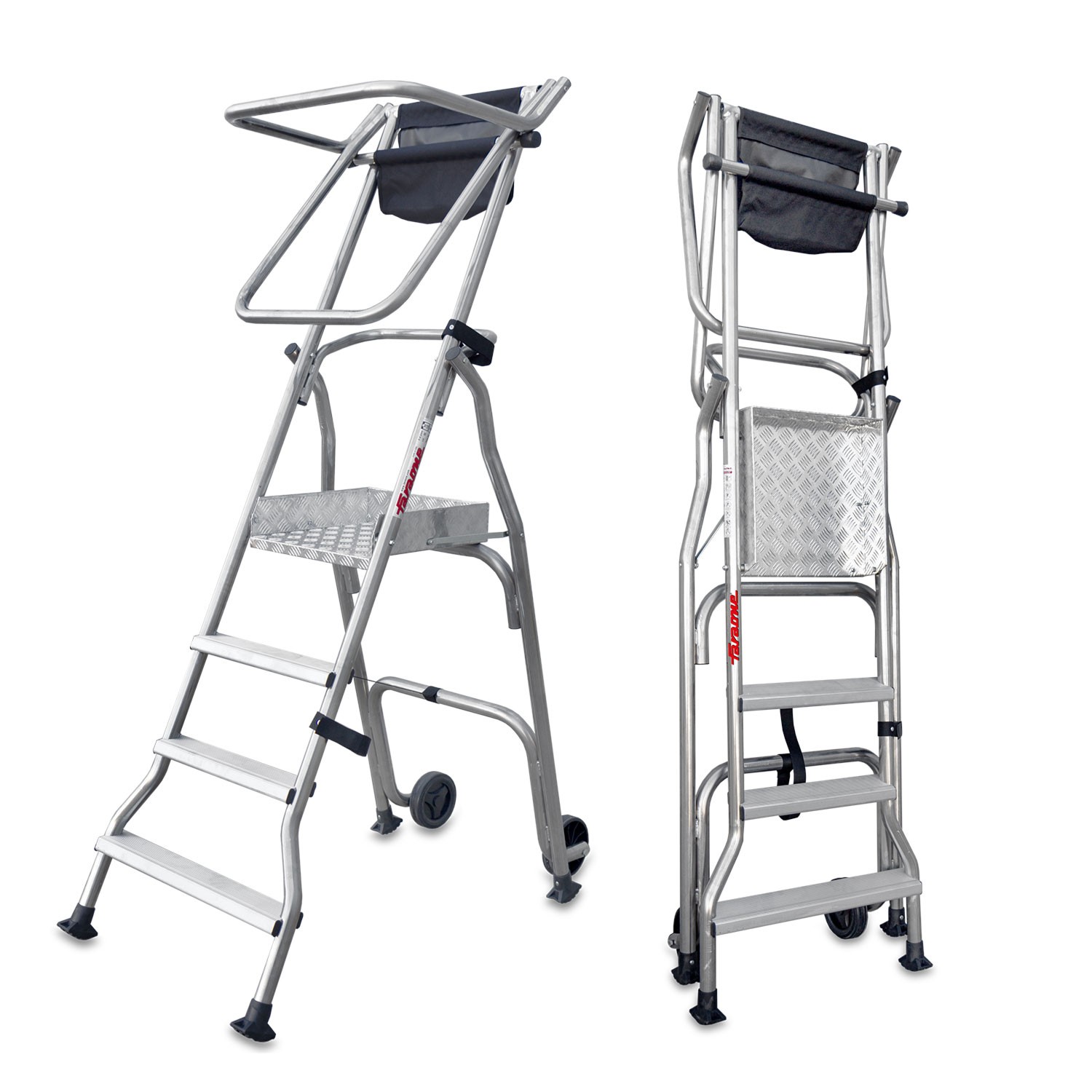 PL | Escalera plegable con amplia plataforma de trabajo