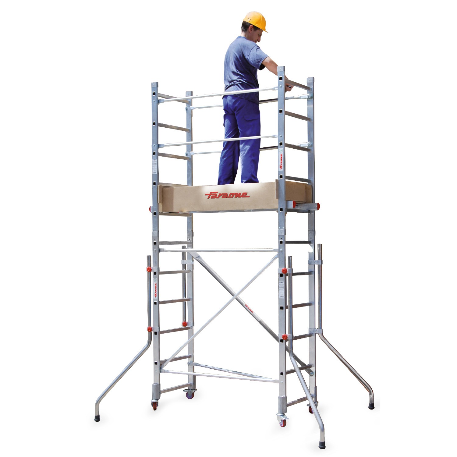 RAPIDO 140 | Andamio de aluminio con ruedas y plataforma de 140x60 cm.